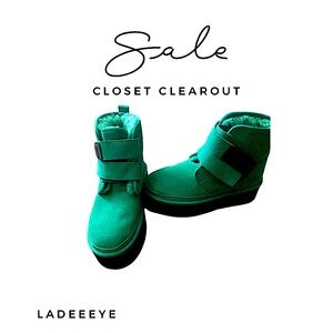 Ugg Womens Neumel Platform Strap Boots - Emerald Green - US Size 7- NWOB